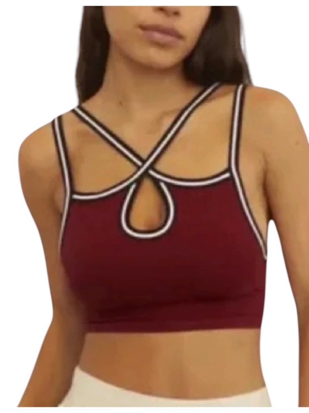 Out From Under Urban Outfitters Crop Bralette Keyhole Strappy Burgundy XS/S